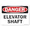 Signmission Safety Sign, OSHA Danger, 7" Height, Elevator Shaft, Landscape, D-L-19344 OS-DS-D-710-L-19344 - alternate 1